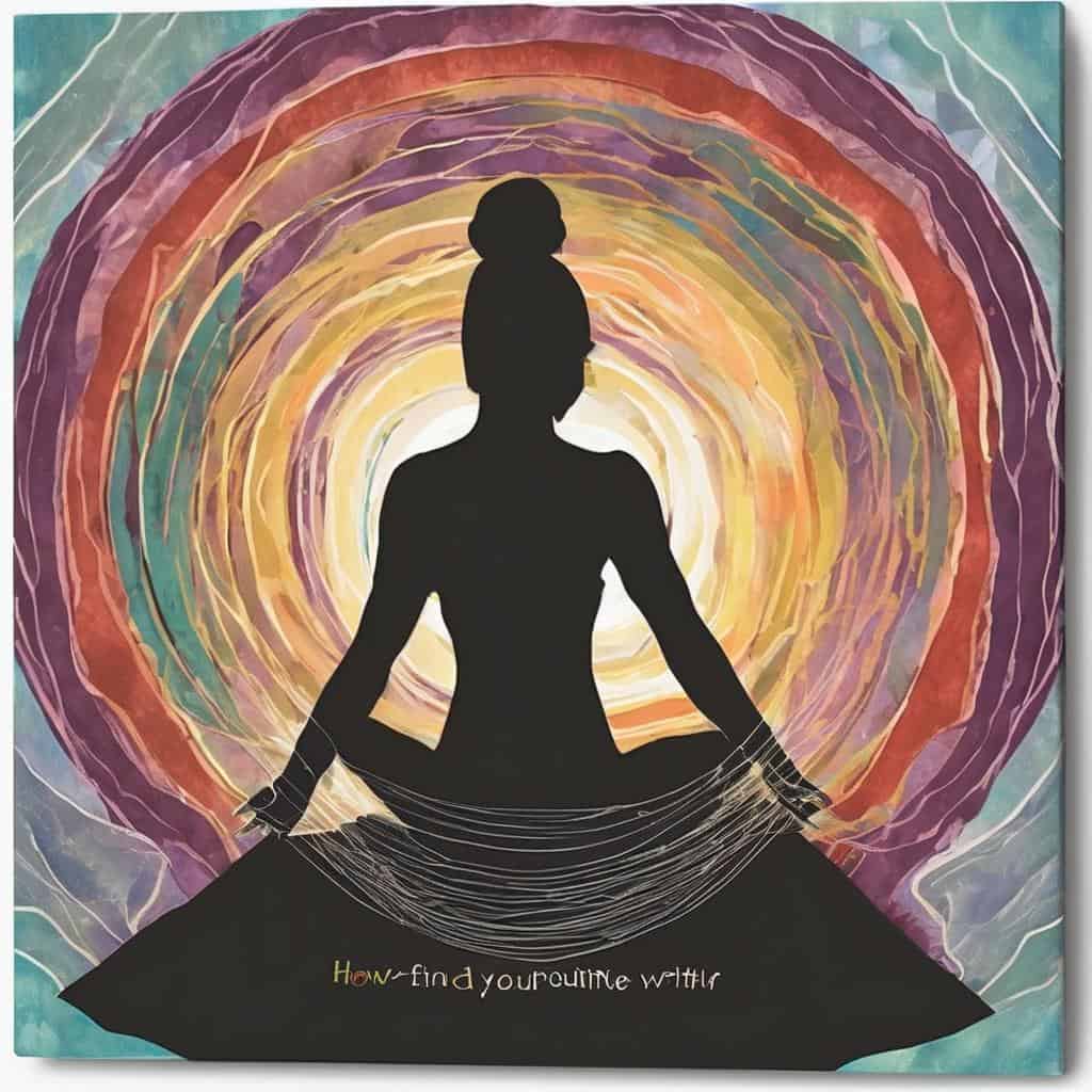 Ανθρώπινη φιγούρα σε διαλογισμό με πολύχρωμο φόντο.